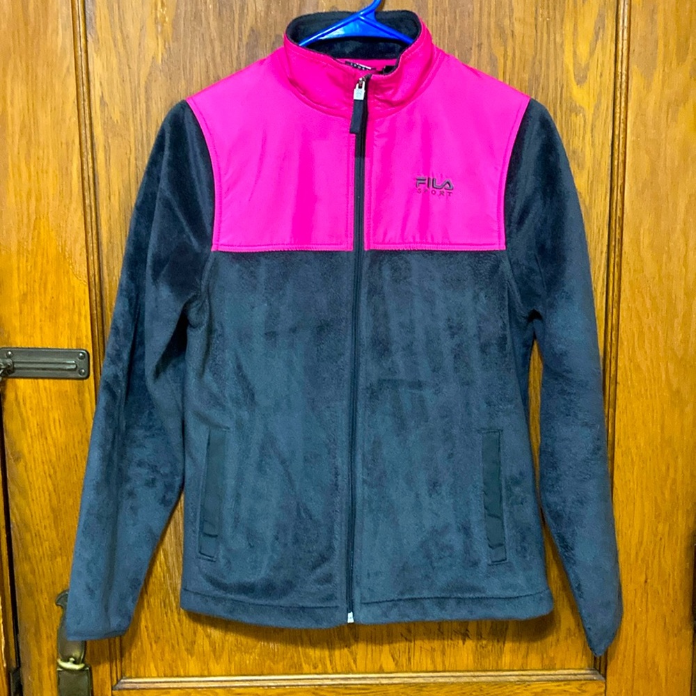 Fila Sport XS Microsuede Pink and Grey Jacket